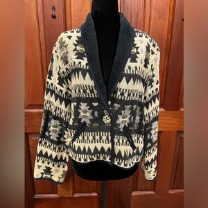 NEW IDENTITY Vintage Women’s Size M Jacket Western Aztec Tapestry cropped